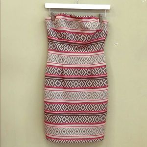 Charlie Jade Grey Pink Cream Strapless Aztec Dress